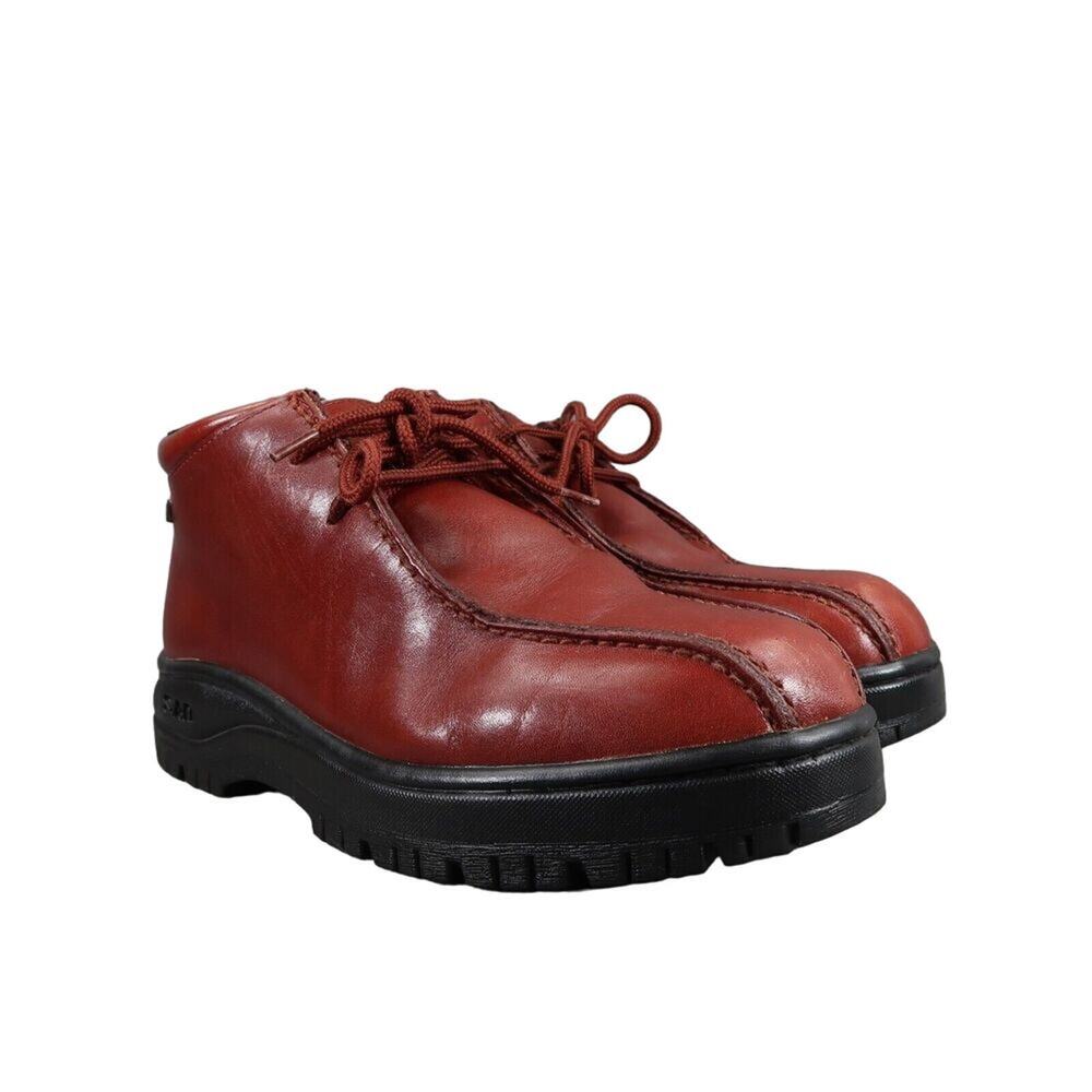 SAO Shoes Mens 9 Boots Leather Vintage Stacy Adams Red Chukka Chunky Retro Ankle
